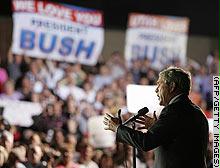 الرئيس بوش أثناء حملته الانتخابية 