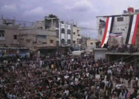 مظاهرة في درعا السورية يوم الجمعة