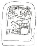 نقش على نصب حجري يمثل الإله إيل من أوغاريت