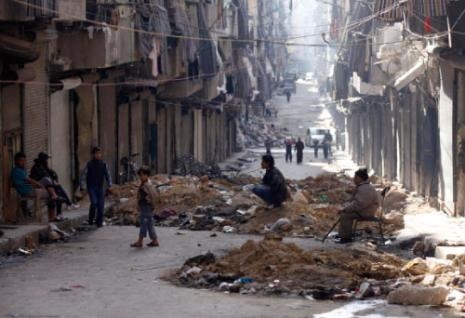 الدمار في حي بستان الباشا في حلب (زين كرم ــ رويترز) 