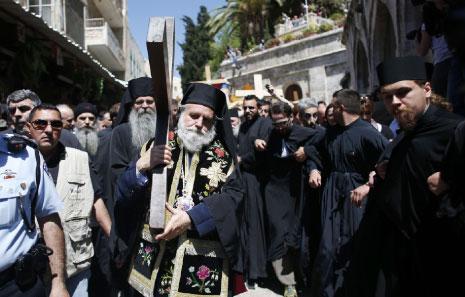 من احتفالات الفصح في الناصرة (أ ف ب)
