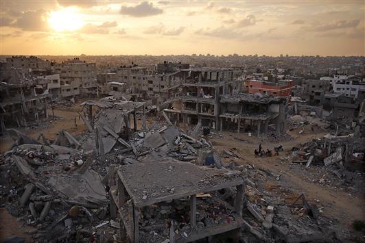 منازل مدمرة في غزة امس (ا ب ا)
