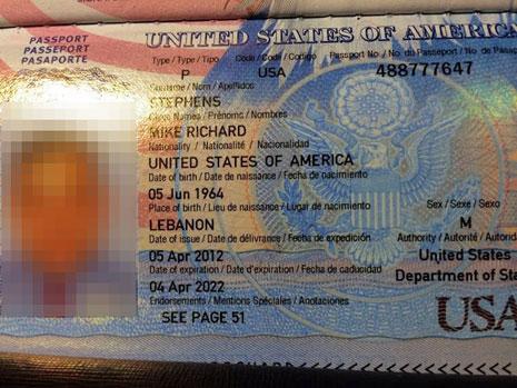 جواز السفر الأمريكي للعميل ن 