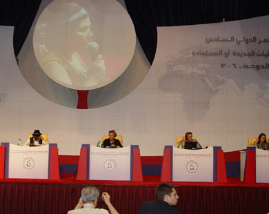جانب من اللاجتماع الحكومي في مؤتمر الديمقراطيات المنعقد في الدزحة 