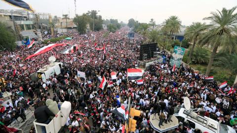  مليونية في بغداد تطالب بإنهاء وجود القوات الأمريكية في العراق