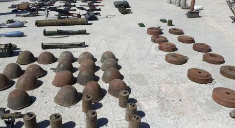  وذخائر وأجهزة اتصال من مخلفات الإرهابيين في الحارة بريف درعا