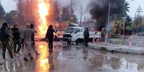  و6 جرحى مدنيين جراء انفجار سيارتين مفخختين في مدينة رأس العين بريف الحسكة