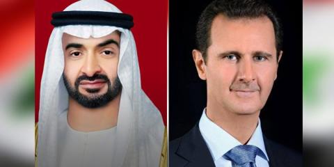الرئيس الأسد والشيخ محمد بن زايد يتبادلان التهاني بحلول عيد الفطر السعيد