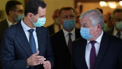 الرئيس السوري الأسد الخميس  المبعوث الخاص للرئيس الروسي إلى سوريا ألكسندر لافرنتييف والوفد المرافق له بدمشق
