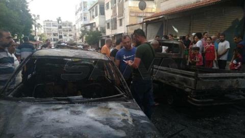  حريق بسيارة سوزوكي في اللاذقية