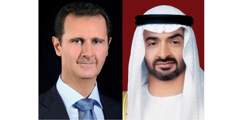  هاتفي بين الرئيس الأسد ومحمد بن زايد آل نهيان ولي عهد أبو ظبي