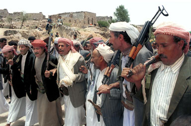 رجال القبائل المسلحين في اليمن