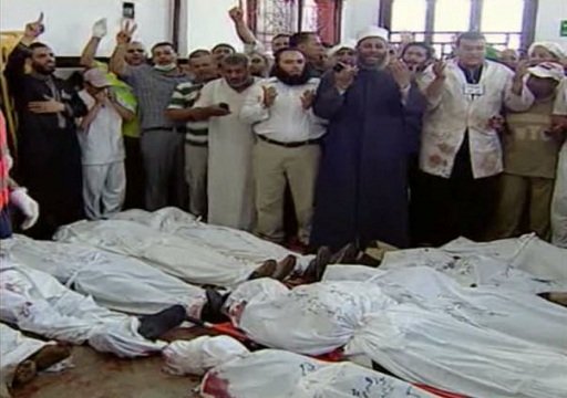 وزارة الصحة المصرية تؤكد 38 حالة وفاة في مواجهات طريق النصر.. ومصدر طبي في رابعة يتحدث عن مقتل 120 شخصا