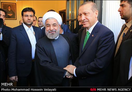 روحاني وأردوغان خلال زيارة الأخير لطهران في كانون الثاني الماضي ("مهر")