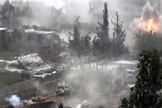 دبابتان للجيش السوري خلال الهجوم على جوبر ("سانا")