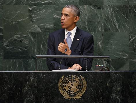 أوباما خلال خطابه أمس في الأمم المتحدة (رويترز)