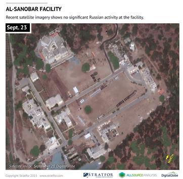 صورة جوية لقاعدة عسكرية في منطقة صنوبر جنوب اللاذقية. (رويترز)