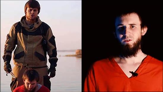 صور مأخوذة من شريط فيديو بثه "داعش" للمواطن الروسي الذي أعدمه