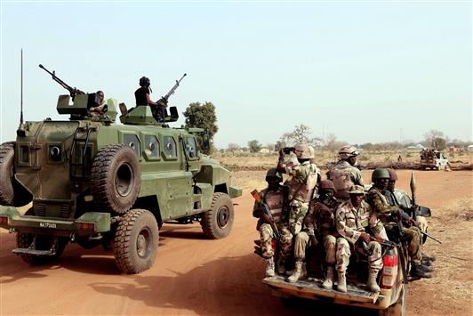 عناصر من الجيش النيجيري في شمال شرق البلاد لمقاتلة "بوكو حرام" (أ ف ب)