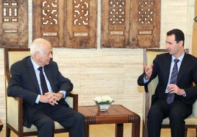 الرئيس السوري بشار الأسد والأمين العام لجامعة الدول العربية نبيل العربي