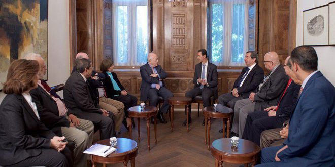 الرئيس الأسد يستقبل عدداً من المفكرين والكتاب العرب