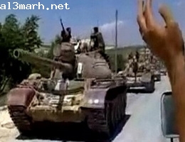 خروج الدبابات السورية من حماه