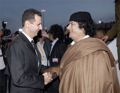 الأسد والقذافي في صورة أرشيفية