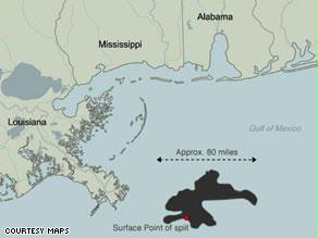 /البقعة النفطية تتجه نحو سواحل لويزيانا الجنوبية