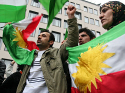 التظاهرات الكرديّة في برلين أوّل من أمس.