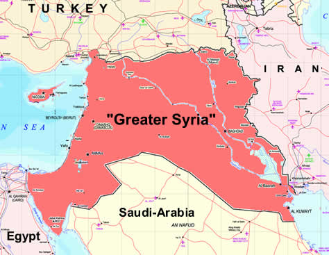 خارطة سوريا الكبرى المفترضة