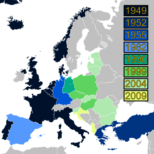 دول حلف الناتو بحسب تاريخ انضمامه