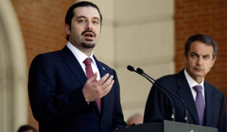 رئيس الحكومة سعد الحريري ونظيره الإسباني خوسيه لويس ثاباتيرو في مدريد أوّل من أمس