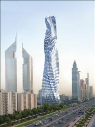 رسم «البرج الدوار» في دبي