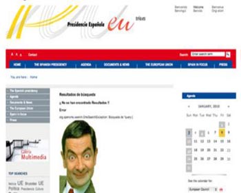 يظهر -مستر بين- في خلفية الصفحة الرسمية للرئاسة الاسبانية